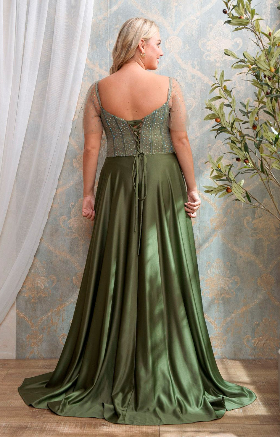 Vestido verde de gala