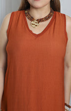 Vestido sin mangas con escote en V