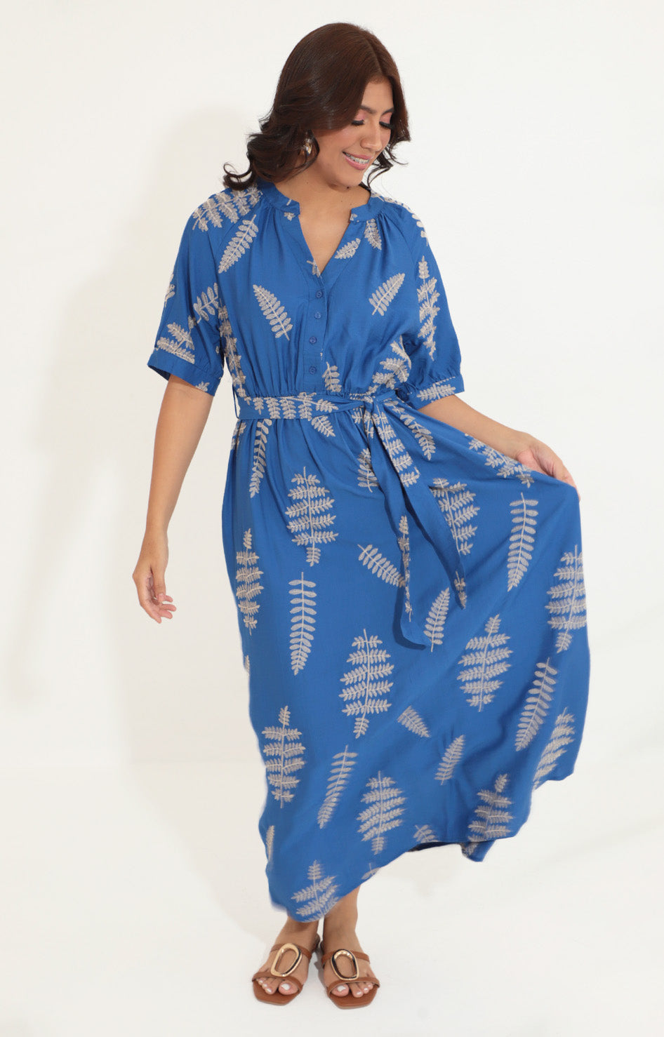 Vestido azul estampado - VESTIDO XL Boutiquemirel 