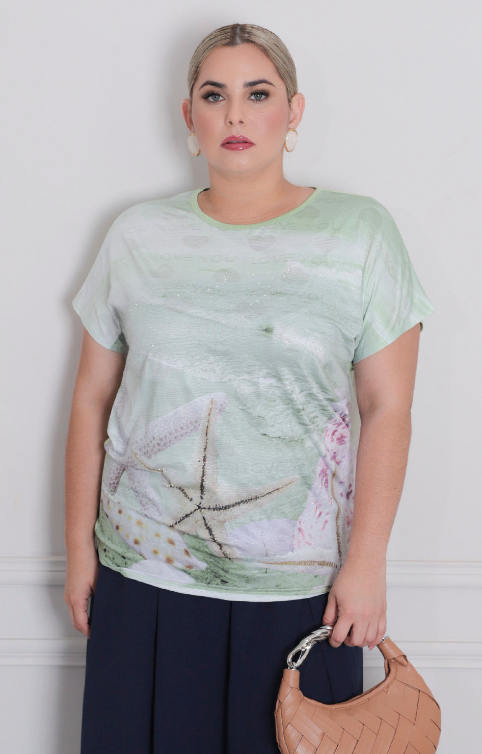 Blusa verde estampada - BLUSA CURVY Boutiquemirel 