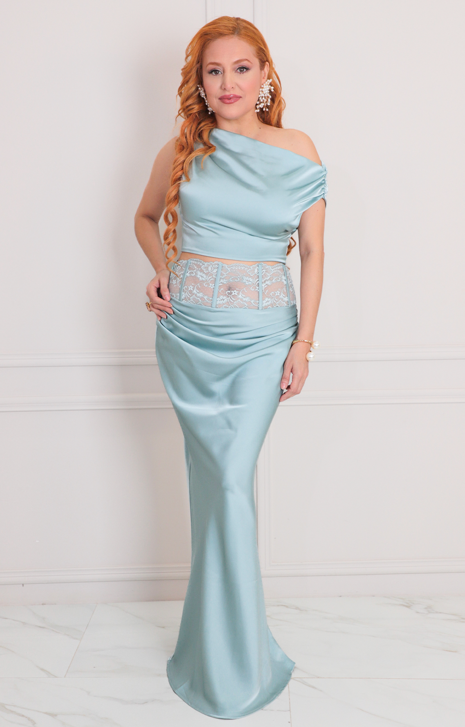 Conjunto satinado aqua corte de sirena - CONJUNTO REGULAR Boutiquemirel 