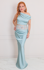 Conjunto satinado aqua corte de sirena - CONJUNTO REGULAR Boutiquemirel 