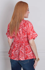 Blusa rojo estampado - BLUSAS REGULAR Boutiquemirel 