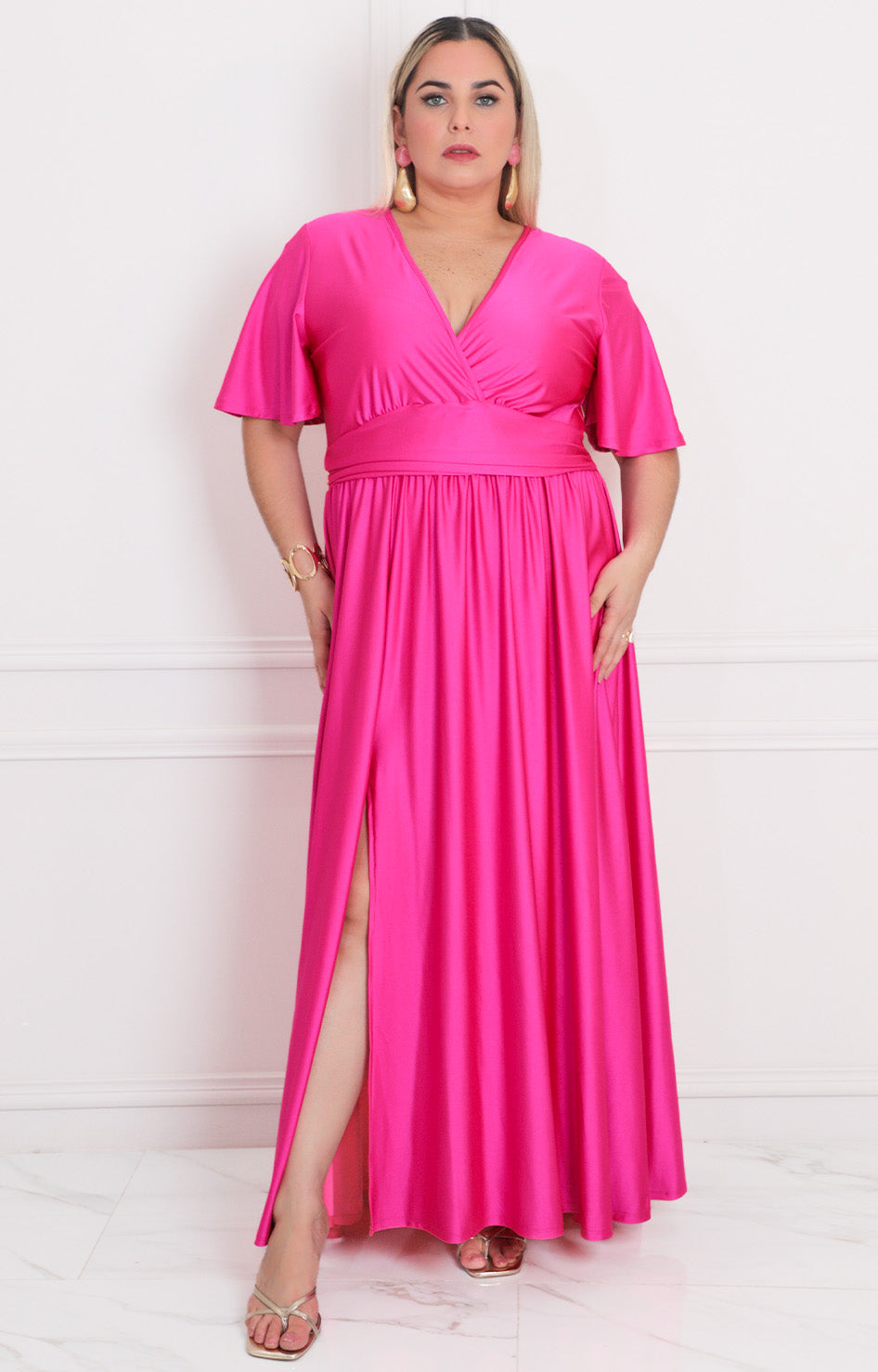 Vestido fucsia largo - VESTIDO LARGO CURVY Boutiquemirel 