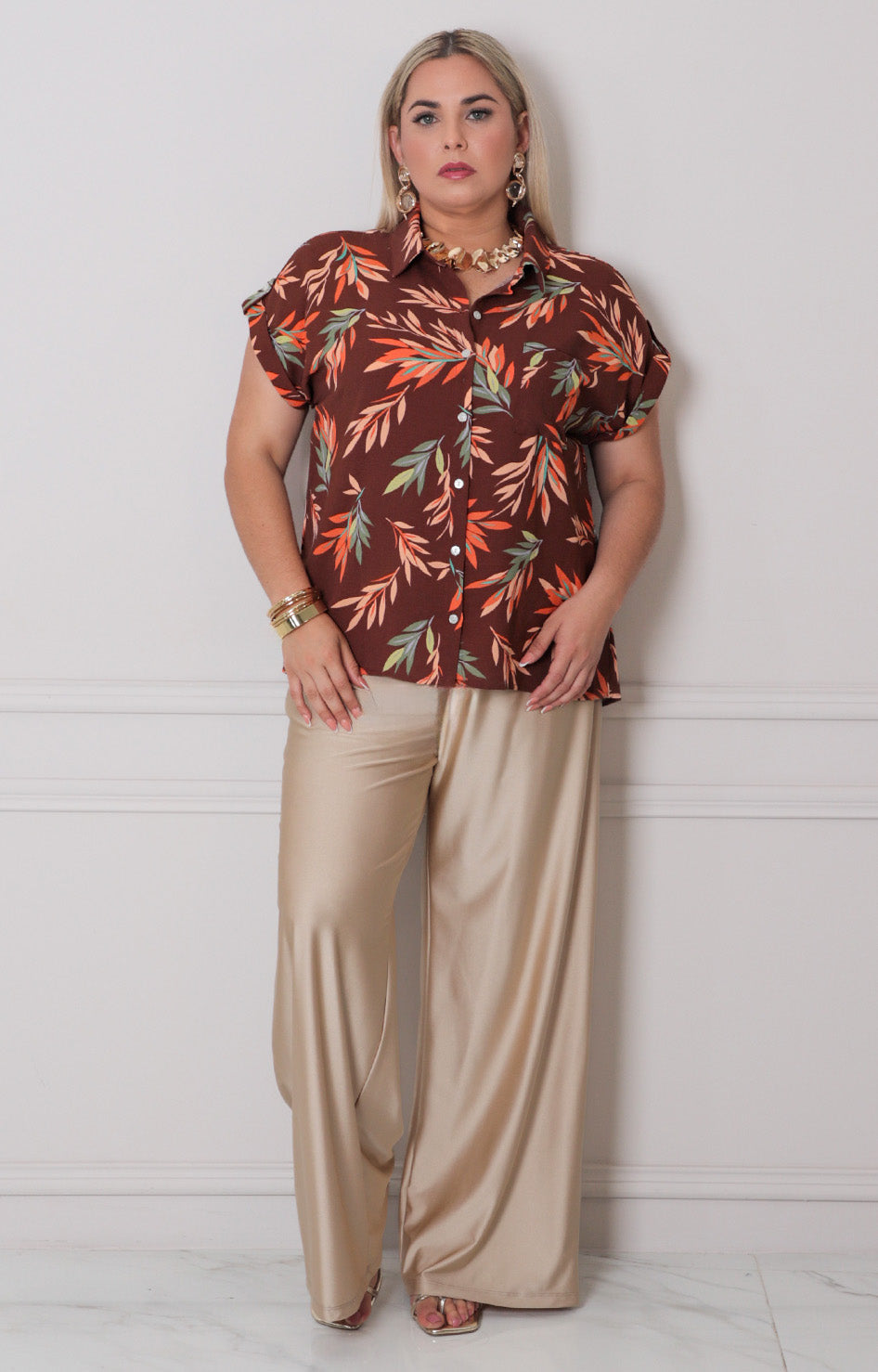 Blusa estampada tropical - BLUSAS CURVY Boutiquemirel 