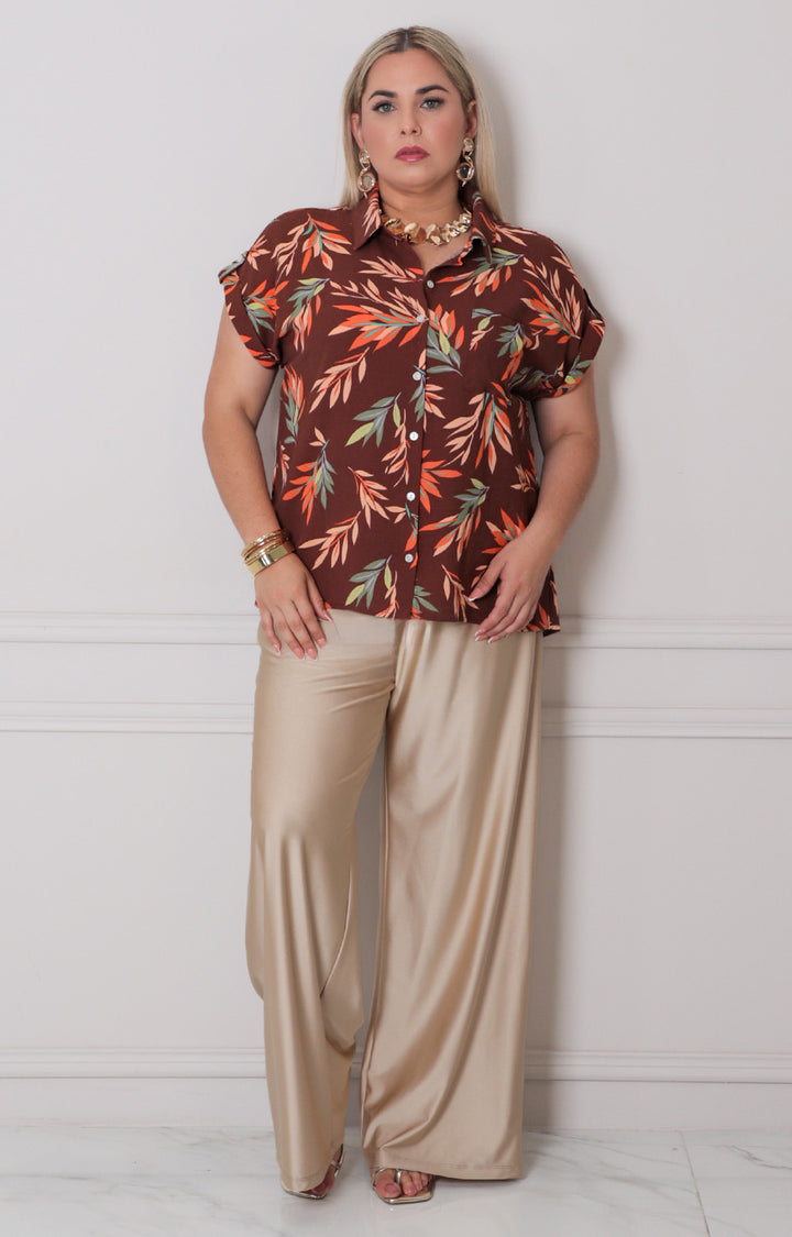 Blusa estampada tropical - BLUSAS CURVY Boutiquemirel 