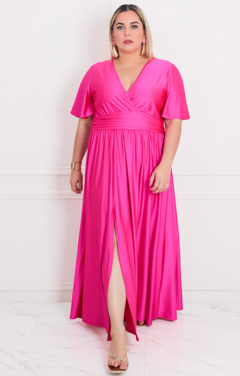 Vestido fucsia largo - VESTIDO LARGO CURVY Boutiquemirel 