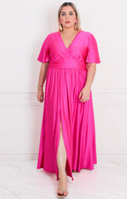 Vestido fucsia largo - VESTIDO LARGO CURVY Boutiquemirel 