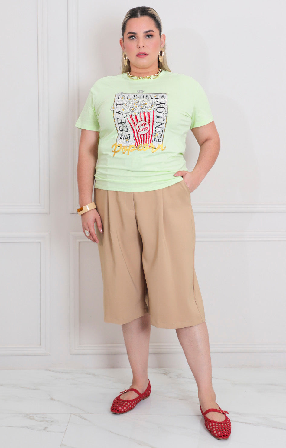 Blusa estampada con brillos