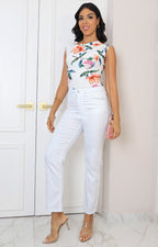 Pantalón blanco de mezclilla
