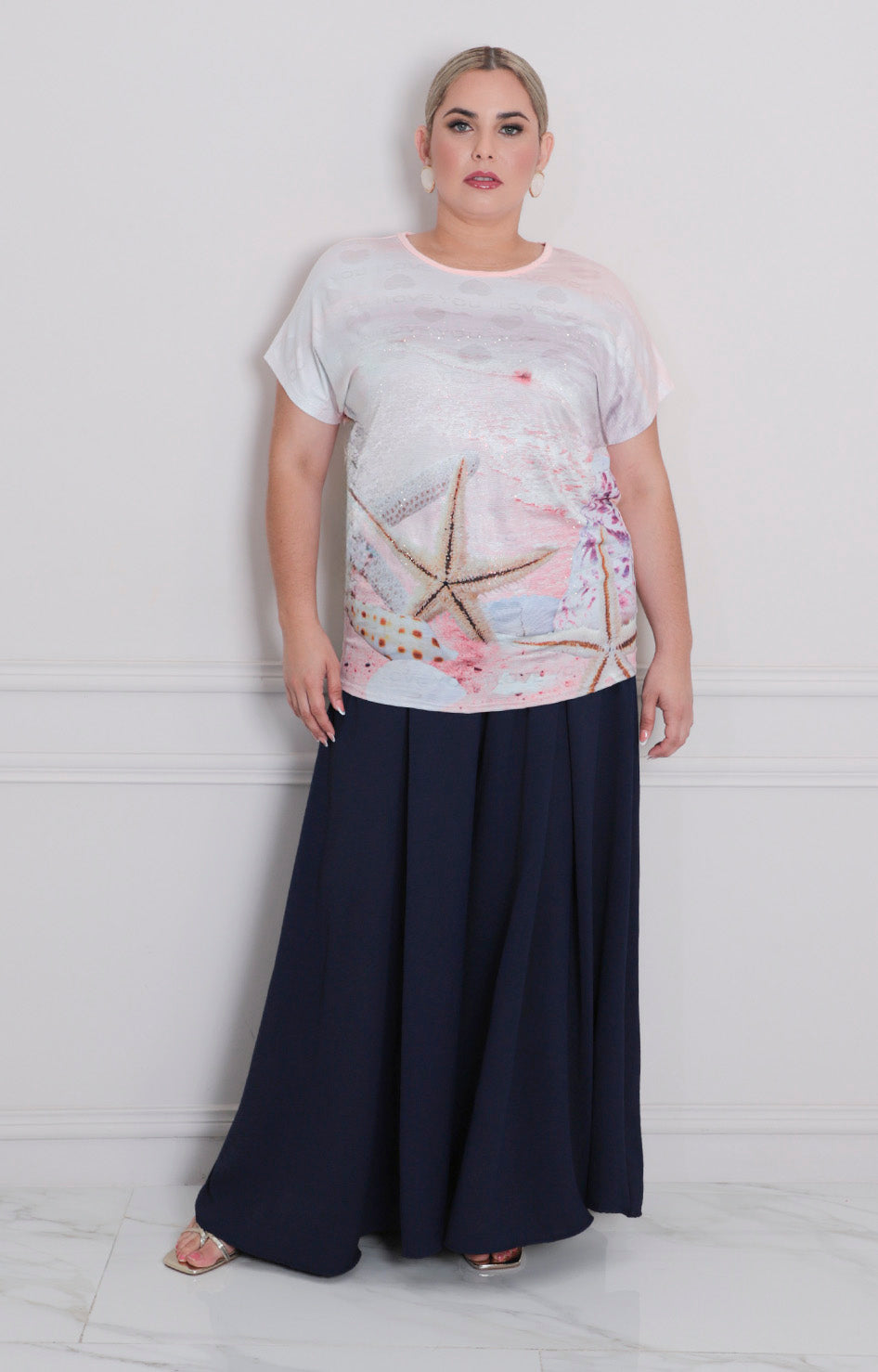 Blusa rosa estampada - BLUSA CURVY Boutiquemirel 