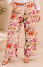Pantalón de mezclilla con estampado floral - PANTALON CURVY Boutiquemirel 