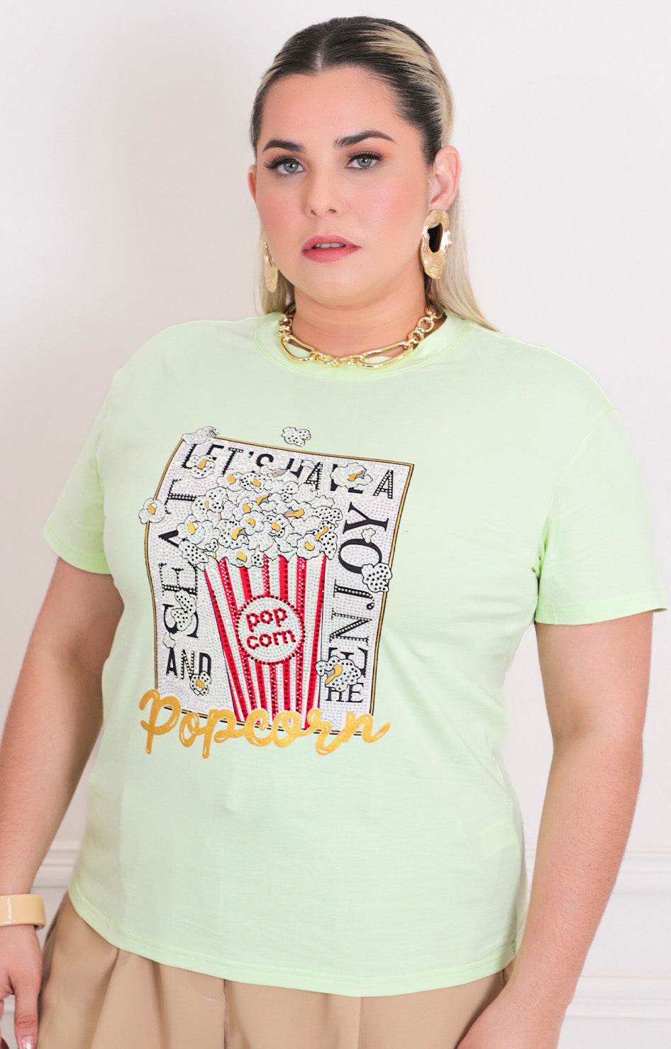 Blusa estampada con brillos