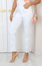 Pantalón blanco de mezclilla