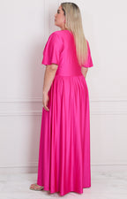 Vestido fucsia largo - VESTIDO LARGO CURVY Boutiquemirel 