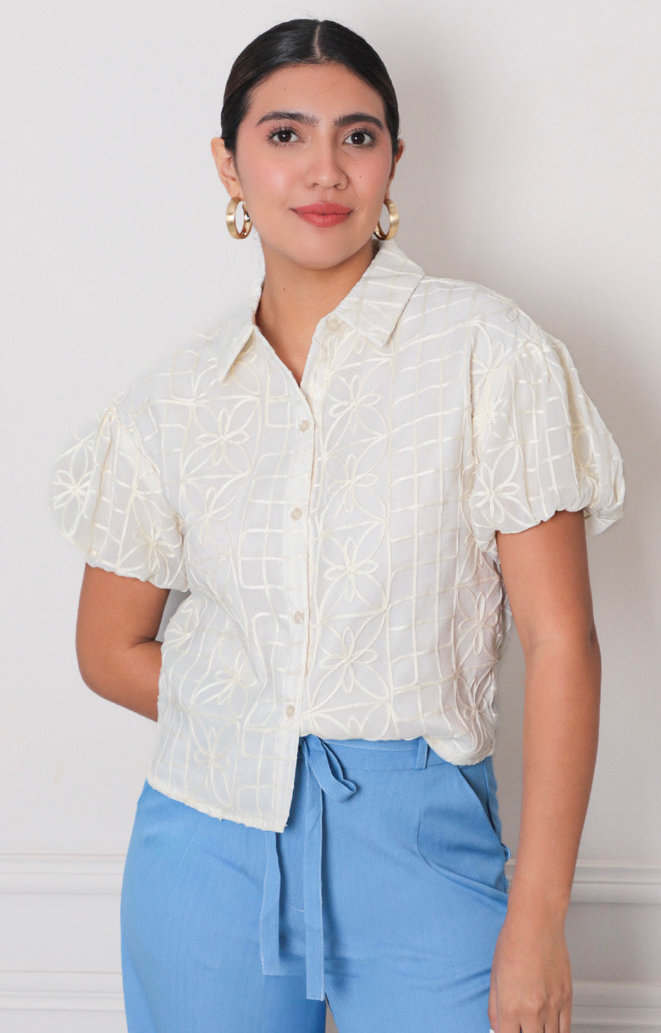 Blusa beige de botones - BLUSAS REGULAR Boutiquemirel 