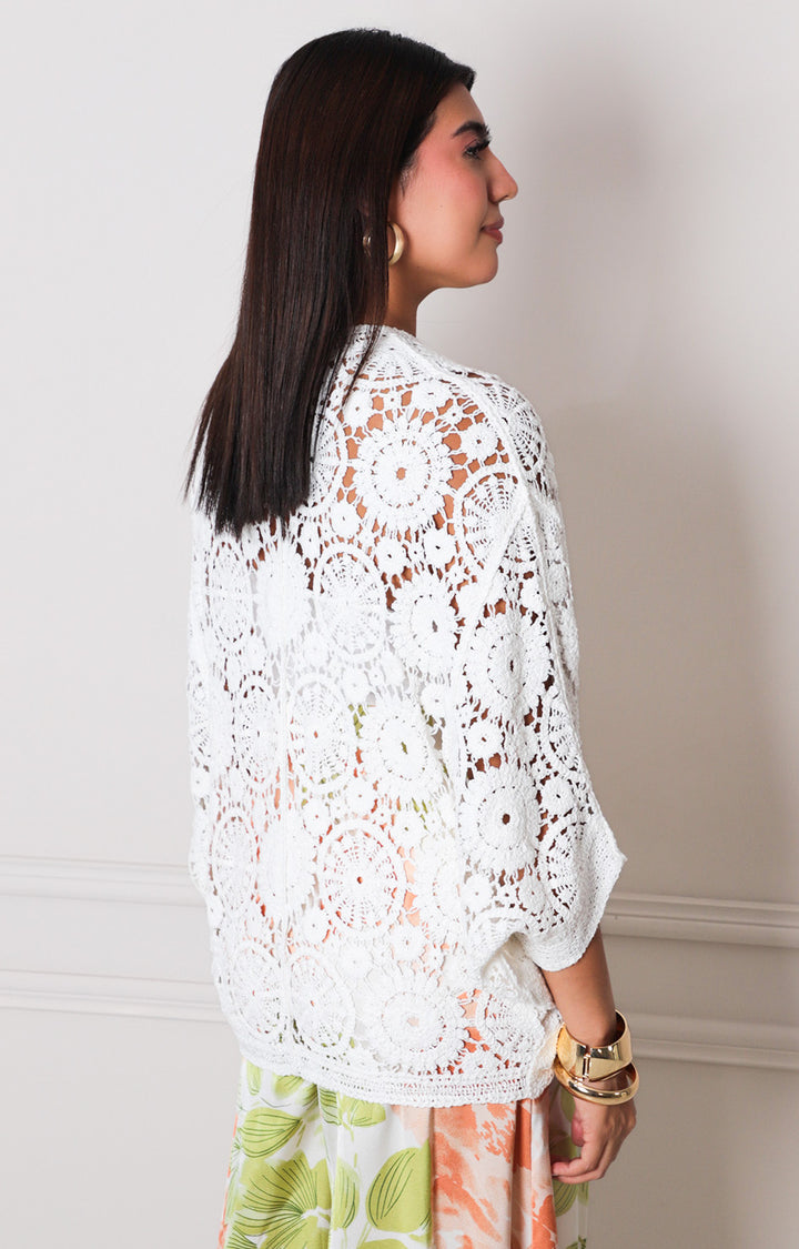 Kimono beige de crochet - SACOS REGULAR Boutiquemirel 