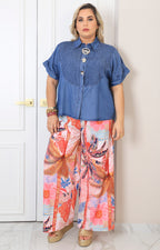 Blusa de mezclilla con textura