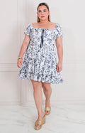 Vestido azul estampado