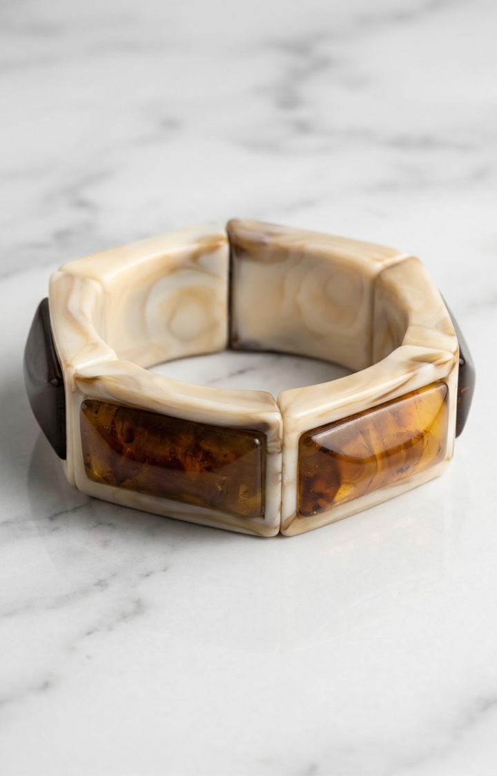 Pulsera de Resina Ámbar Beige - PULSERA Boutiquemirel 