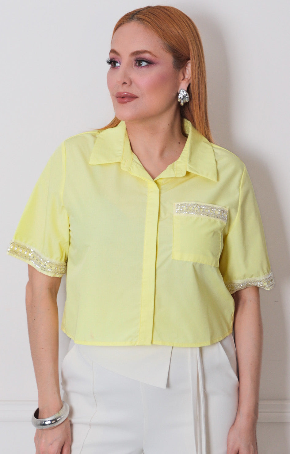 Blusa lisa con brillo - BLUSAS REGULAR Boutiquemirel 