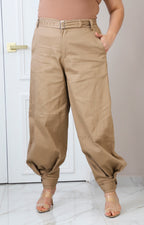 Pantalón beige jogger