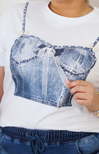 Blusa blanca estampada