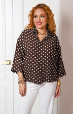 Blusa camisera estampada de puntos