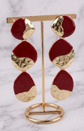 Aretes Geométricos Rojo