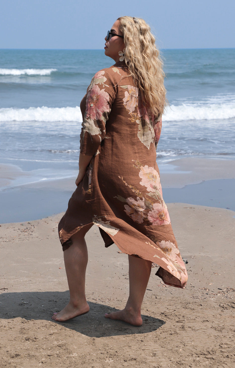 V*3-26*MEO  MELI*NV-1579*CAFE - VESTIDO LARGO CURVY Boutiquemirel 