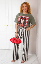 Blusa verde con estampado gráfico