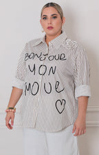 blusa de rayas estampado - BLUSAS CURVY Boutiquemirel 