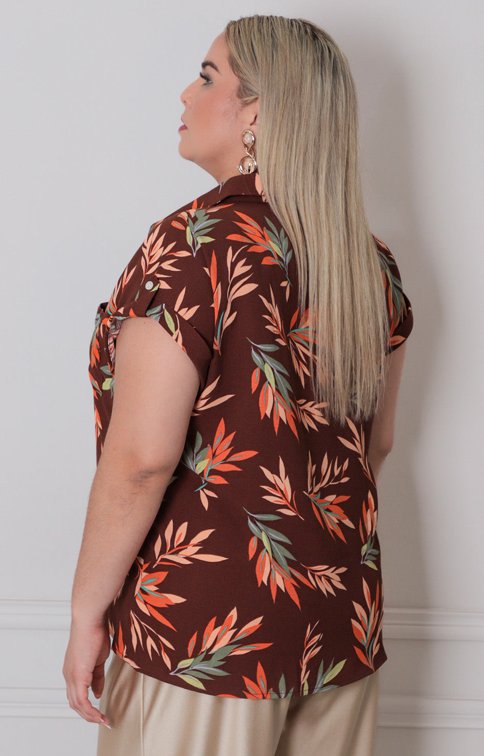 Blusa estampada tropical - BLUSAS CURVY Boutiquemirel 