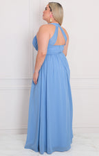 Vestido azul halter - VESTIDO LARGO CURVY Boutiquemirel 