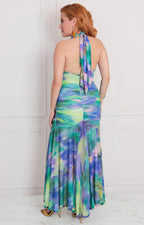 Vestido halter multicolor - VESTIDO LARGO REGULAR Boutiquemirel 