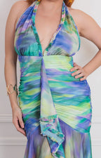 Vestido halter multicolor - VESTIDO LARGO REGULAR Boutiquemirel 
