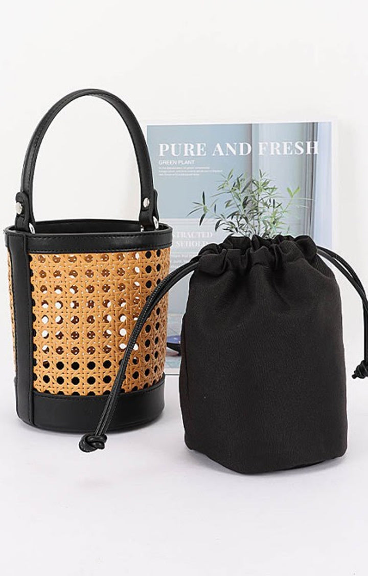 Bolso bucket tejido