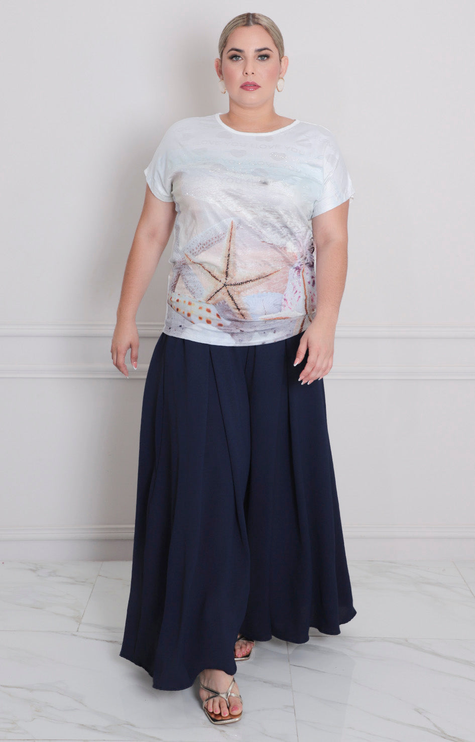 Blusa blanca estampada - BLUSA CURVY Boutiquemirel 