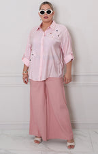 Blusa beige con manga larga - BLUSAS CURVY Boutiquemirel 