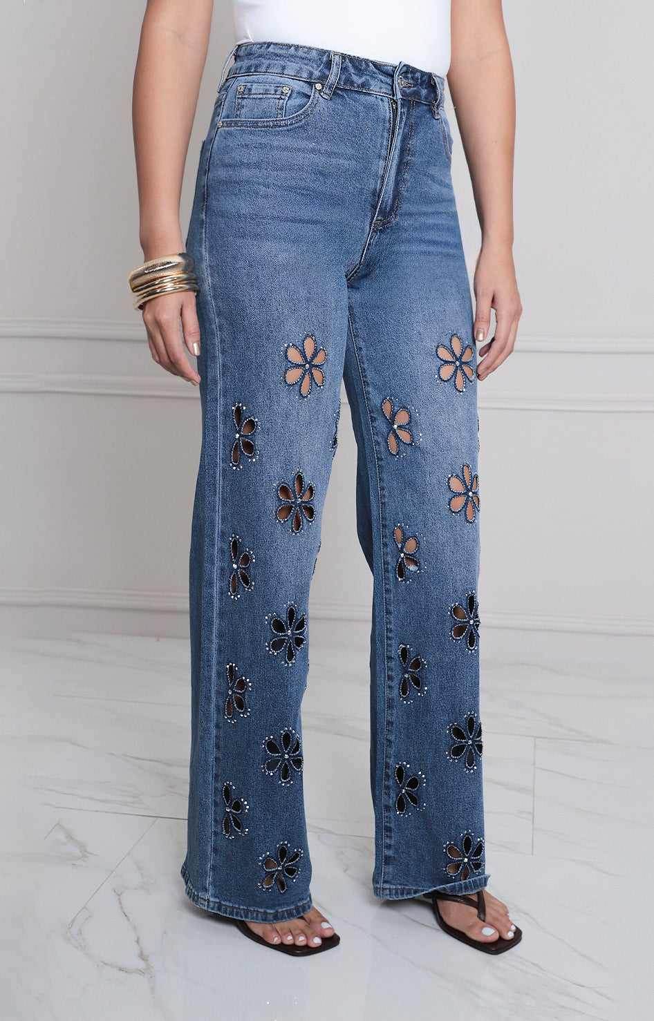 Pantalòn de mezclilla con bordado - PANTALON MEZCLILLA REGULAR Boutiquemirel 