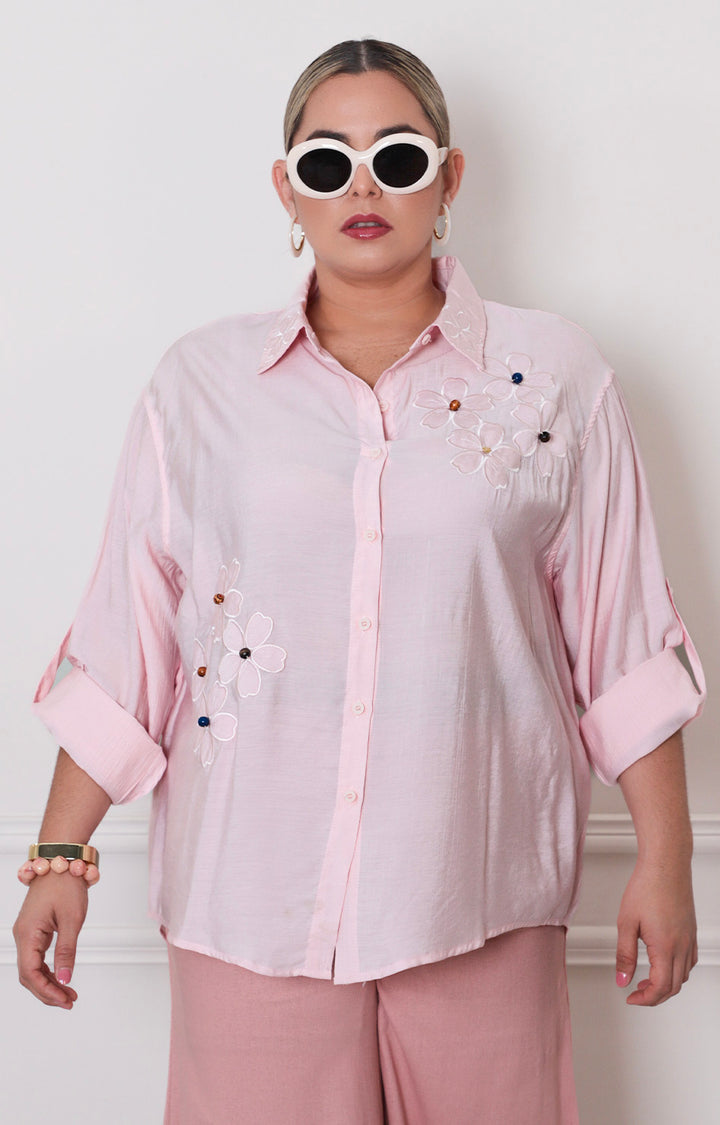 Blusa beige con manga larga - BLUSAS CURVY Boutiquemirel 