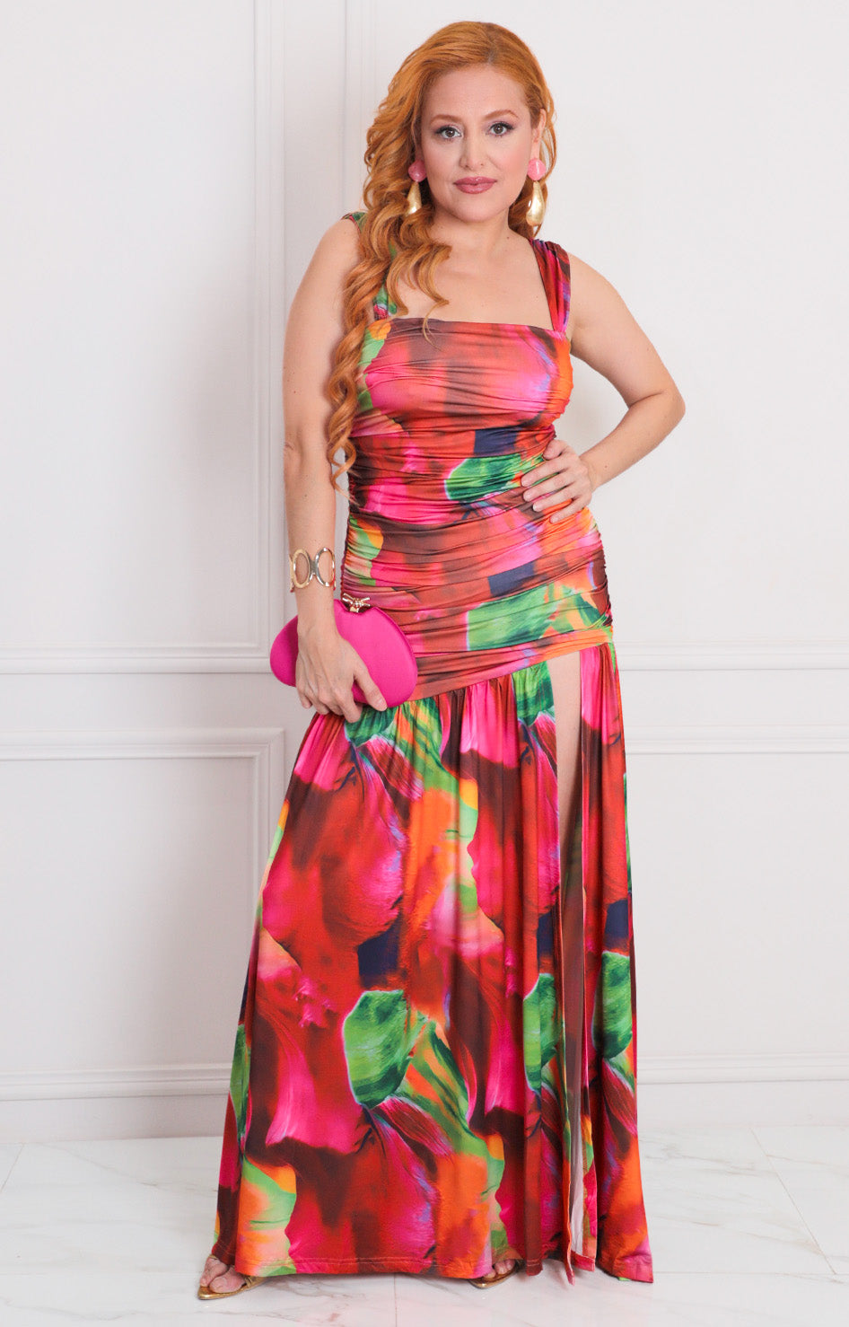 Vestido estampado multicolor - VESTIDO LARGO REGULAR Boutiquemirel 
