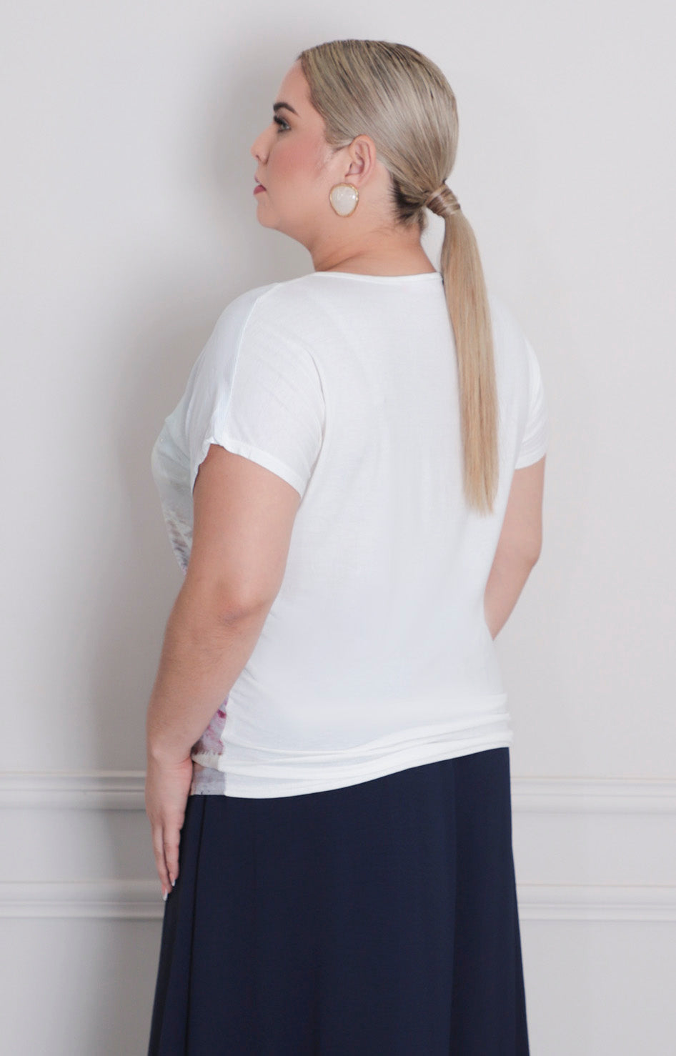Blusa blanca estampada - BLUSA CURVY Boutiquemirel 
