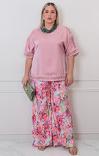 Blusa lisa con bordado - BLUSAS CURVY Boutiquemirel 