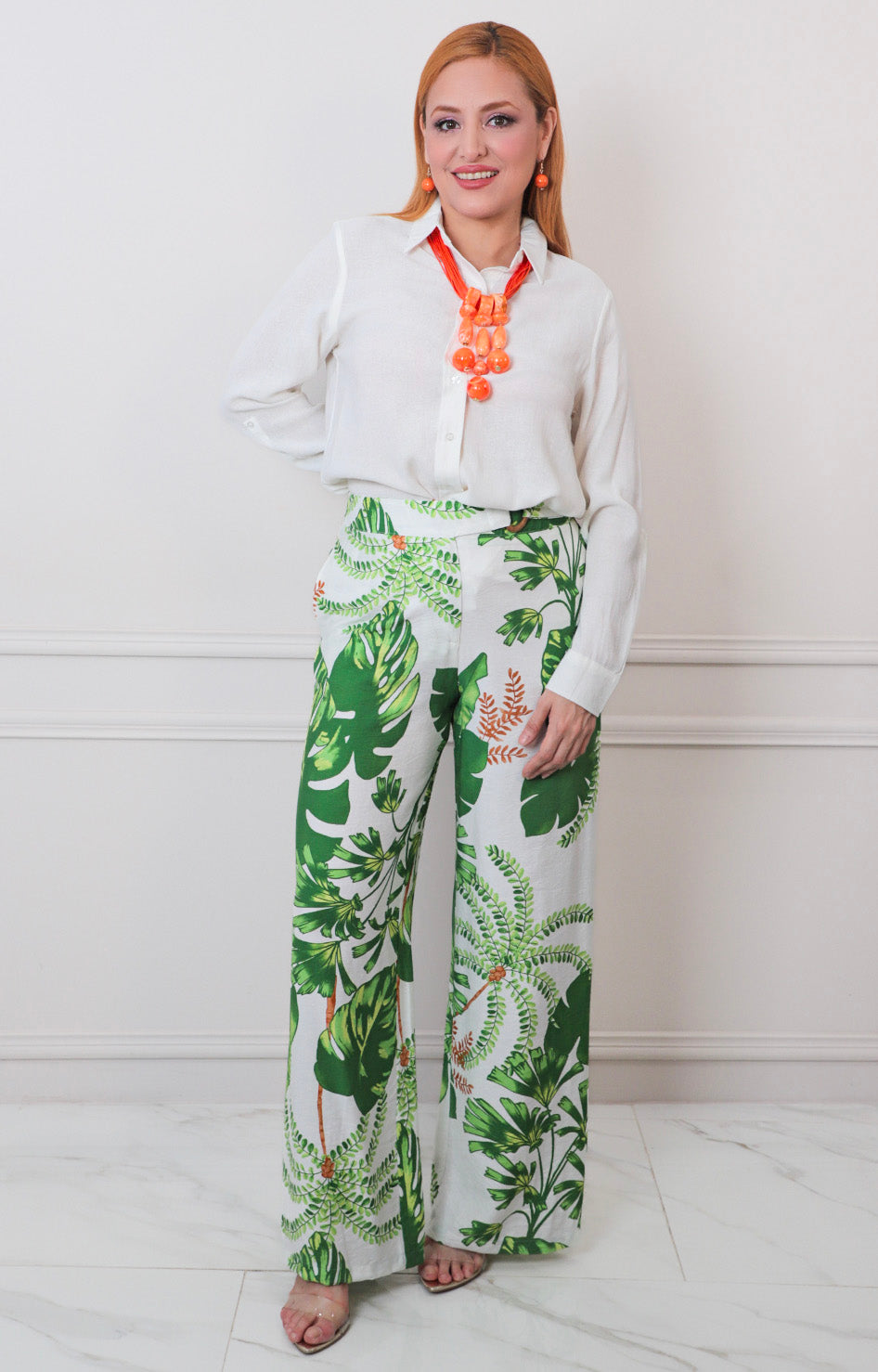 P*4-26*LULUMARI*46398P*VERDE ESTAMPADO - PANTALON REGULAR Boutiquemirel 