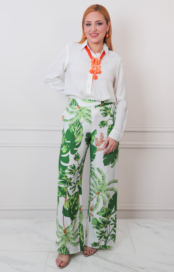 P*4-26*LULUMARI*46398P*VERDE ESTAMPADO - PANTALON REGULAR Boutiquemirel 