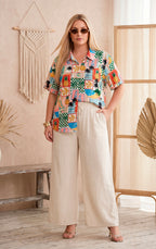 Blusa multicolor estampada - BLUSAS CURVY Boutiquemirel 