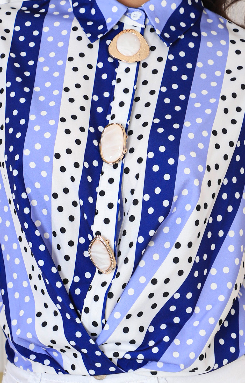 Blusa azul estampada