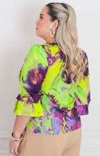 Blusa estampada multicolor