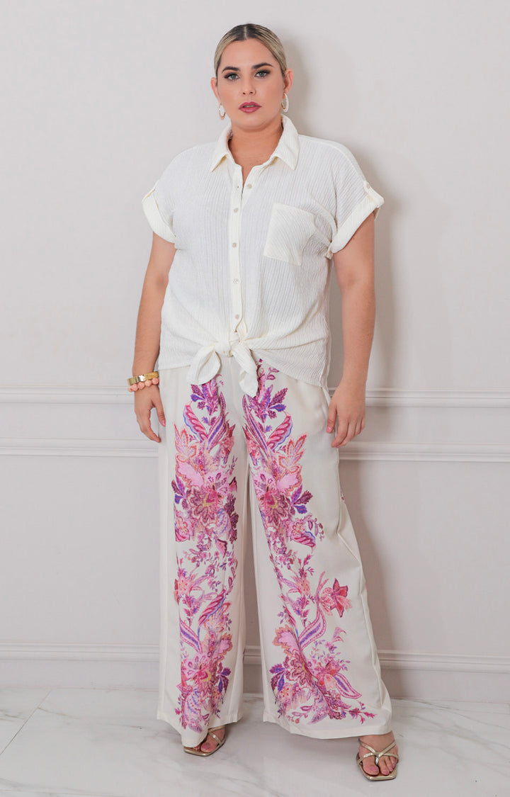 Blusa beige con botones - BLUSAS CURVY Boutiquemirel 